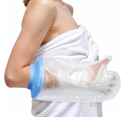 COOL-i ® Protektorenjacke Duschschutz für Arm & Bein, Beine mit Antirutschpads, Wasserdichte Schutzhülle ohne Ring, Wiederverwendbare