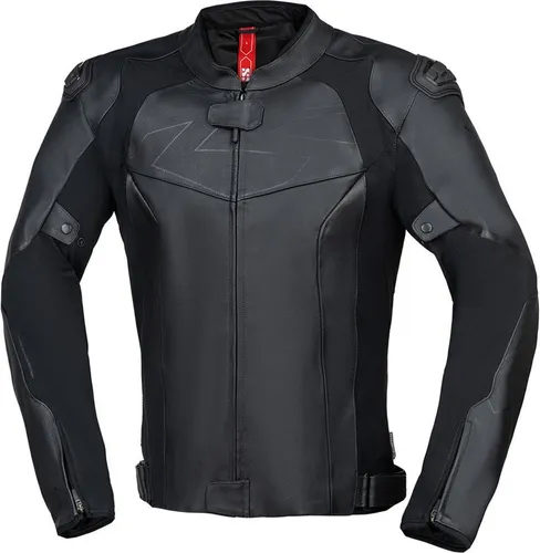 IXS Ace 1.0 Motorrad Lederjacke, schwarz, L - Die IXS Ace 1.0 Motorrad Lederjacke aus hochwertigem Rindleder bietet optimalen Schutz und Komfort. Mit anpassbaren Ärmeln und einem langen Verbindungsreißverschluss ist sie ideal für jede Fahrt.