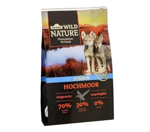 Dehner Wild Nature Hundefutter Hochmoor - Trockenfutter getreidefrei für Welpen, 100% natürliche Zusammensetzung mit hohem Fleischanteil und ohne Zucker