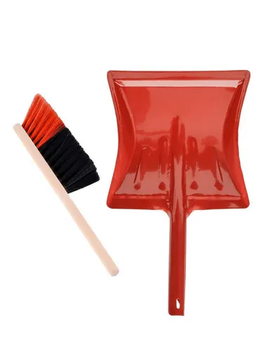 Garronda Reinigungsbürsten-Set Metall Kehrschaufel Set mit Kehrblech und Handbesen GD-0172, (Kehrschaufel Metall und Handfeger Set, 1-tlg)