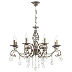 Maytoni Kronleuchter aus Messing und Glas, höhenverstellbar in gold von Maytoni