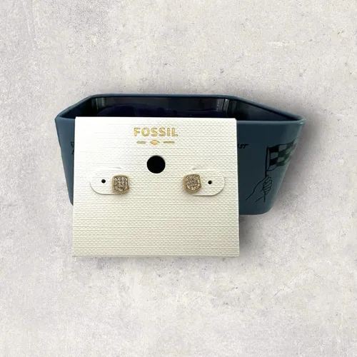 Fossil Jewelry JF04532710 Ohrringe - Ohrringe für Damen, aus hochwertigem Edelstahl in elegantem Gold, verziert mit funkelnden Zirkonen für einen stilvollen Look.