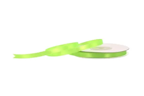 Satinband 6mm x 25m Rolle - FARBAUSWAHL in 3/6/12/18/25/38/50/75/100mm - farbecht & waschbar - Schleifenband für Ostern - Geschenkband zum Verpacken Dekorieren Basteln - Hellgrün 520
