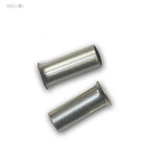 Aderendhuelsen unisoliert versilbert 2,5mm² 7mm, Aderendhülse Aderendhülsen 100