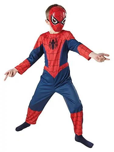 Rubie's Offizielles Kostümzubehör Spiderman-Maske, Halbmaske, geformt, für Kinder, Einheitsgröße, rot Halloween