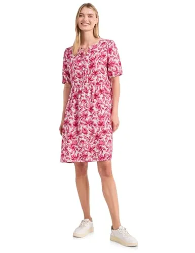 Street One Damen Knielanges Kleid mit Split Neck von Street One