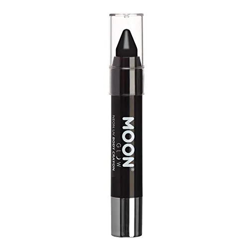 Moon Glow, Neon-UV-Lackstift-Körperkreide für Gesicht und Körper (Schwarz, 1 Stück)