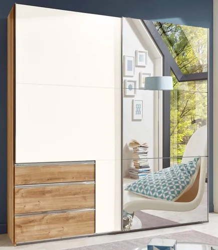 Wimex Schwebetürenschrank Level by fresh to go mit Spiegeltür - Schwebetürenschrank mit Schubkästen, modernem Design und großer Spiegeltür. Bietet viel Stauraum für Kleidung und Accessoires, pflegeleichte Oberflächen und Sockelhöhenverstellung für stabilen Stand.