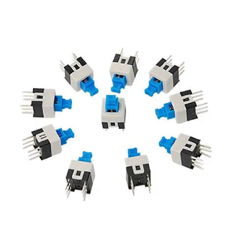 sourcing map 10 Stücke 7 mm x 7 mm Momentane Takt Tastschalter Momentane 6 Pin DIP