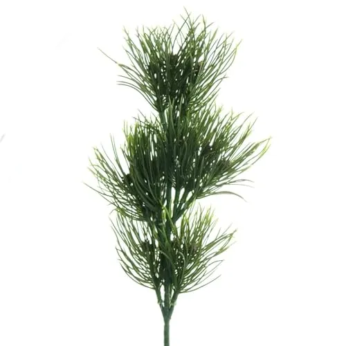 Gasper Kiefernzweig Grün mit Zapfen 46 cm - Kunstblumen