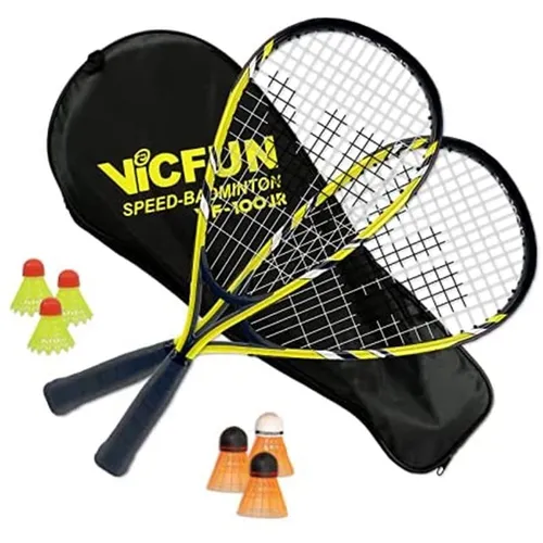 Speed Badminton Junior 100 Premium Gelb/Schwarz - Badmintonschläger - Schläger für Freizeitspieler, leicht und aus Aluminium, ideal für Spaß und Bewegung im Freien.
