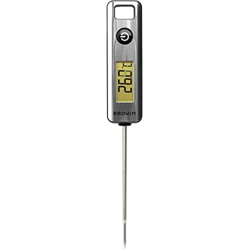 Browin 185109 Küchenthermometer von -50°C bis +200°C - Celsius- und Fahrenheit-Skala- elektronisch, LCD, mit Sonde - zum Kochen, Backen und Grillen