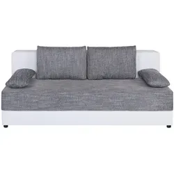 P & B Schlafsofa, Grau, Weiß, Textil, 2-Sitzer, Füllung: Schaumstoffflocken,Schaumstoffflocken, 200x90x103 cm, Schlafen auf Sitzhöhe, Wohnzimmer, Sofas & Couches, Schlafsofas, Schlafsofas mit Bettkasten