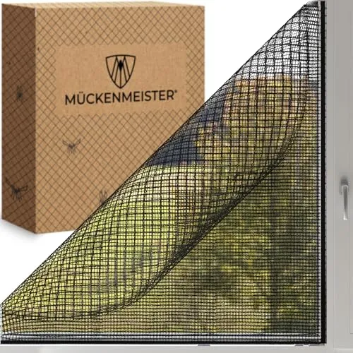MÜCKENMEISTER® Fliegengitter Fenster (130x150cm, schwarz)