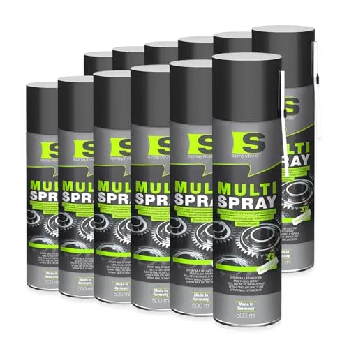 Spraytive Multi Spray 12 x 500 ml – 5-in-1 Kriechöl & Multifunktionsöl – Rostlöser, Schmiermittel, Kontaktspray, Reiniger & Korrosionsschutz – Allzwecköl – Made in Germany