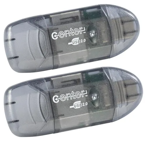 c-enter Stick-Kartenleser: 2er-Set USB-2.0-Cardreader & USB-Stick, für SD(HC/XC)-Karten (mit SD-Kartenleser, Karte)