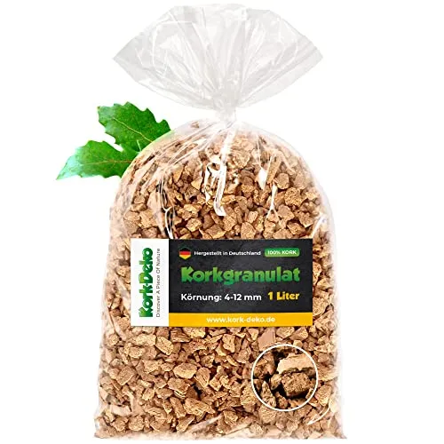 Produktbild Liter Korkgranulat, GROB (4-12 mm) (Kork-Substrat, Kork-Schrot) für Terrarien (Reptilien), Terrariensubstrat (Späne, Einstreu, Bodengrund) oder Dekoration/Modellbau 1