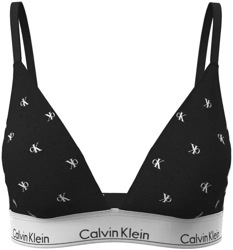 CALVIN KLEIN LIGHTLY LINED TRIANGLE BH für Damen, Gr. M - Eleganter Triangel-BH mit verstellbaren Trägern und elastischem Saum für optimalen Tragekomfort. Hergestellt aus einer hochwertigen Baumwoll-Modal-Mischung in Diamond Logo Schwarz.