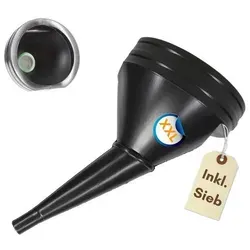 Abgewinkelter Trichter Auto Groß Benzin Trichter mit Sieb Einfülltrichter XXL AdBlue Einfüllhilfe Kunststoff Öltrichter Öl Diesel KFZ Werkstatt