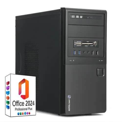 Ankermann Smart Office PC - Intel Core i7-7700, 16GB RAM, 480GB SSD, Windows 10, MS Office 2024 - Der Ankermann Smart Office PC bietet mit dem Intel Core i7-7700 und 16GB RAM hohe Leistung für den Büroalltag. Mit 480GB SSD für schnellen Zugriff und MS Office 2024 für produktives Arbeiten.