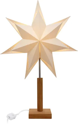 Hellum LED-Papierstern m. Holzfuß 578737 Hellum LED-Papierstern