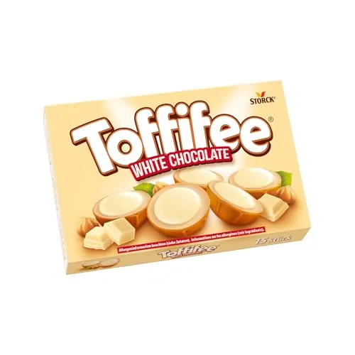 Toffifee White Chocolate 125 g – Nascherei mit Haselnuss und weißer Schokolade - Toffifee White Chocolate vereint knackige Haselnüsse, Karamell und helle Creme in einer verführerischen Kombination. Ideal zum Teilen und Genießen mit Freunden und Familie – ein einzigartiger Snack für alle Liebhaber weißer Schokolade.