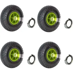 Baumarktplus 4x Sackkarrenrad Luftrad 260 x 85 mm - Zubehör für Gartengeräte: 4x kugelgelagerte Sackkarrenräder mit Luftfüllung für maximalen Federungskomfort und hohe Traglast von 136 kg pro Rad.