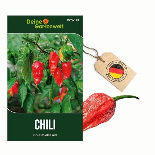 Chili Bhut Jolokia red Samen - Capsicum chinense - Chilisamen - Gemüsesamen - Saatgut für 6 Pflanzen