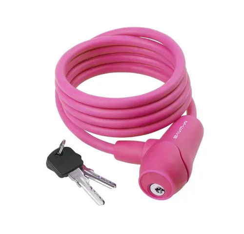 M-Wave Rahmenschloss M-WAVE Automatik-Silikon-Spiralkabelschloss 1500 × 8 mm Pink