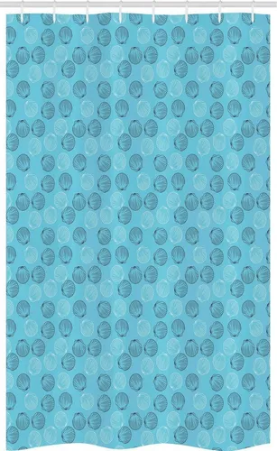 Abakuhaus Duschvorhang Badezimmer Deko Set aus Stoff mit Haken Breite 120 cm, Höhe 180 cm, Küsten Maritime Muscheln