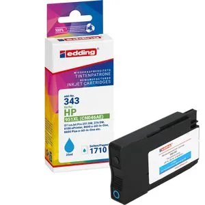 kompatibel für HP 951XL, CN046AE, 1710 Seiten, cyan Edding Tinte EDD-343