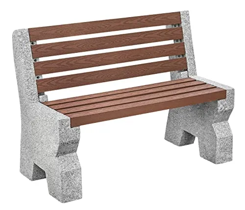 Dehner Gartenbank 2-Sitzer - Sitzbank für Outdoor, witterungsbeständig und langlebig aus Granit/WPC, ideal für Garten und Terrasse.