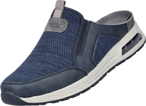 RIEKER Clog, Sommerschuh, Strandschuh, Hausschuh mit Stretch, Gr. 45, blau-grau - Clogs in blau-grau mit seitlichen Stretcheinsätzen für optimalen Tragekomfort – ideal für Sommer und Freizeit!