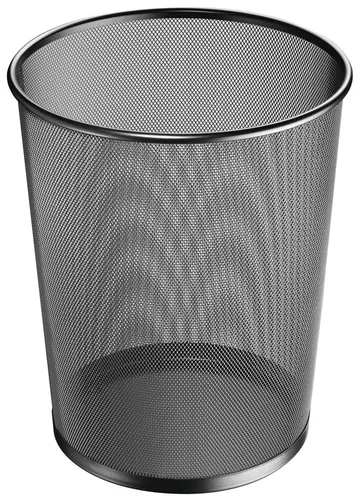 Herlitz Papierkorb Manhattan 18 Liter schwarz aus Drahtmetall