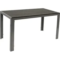 DEGAMO Tisch SORANO 125x70cm - Wetterfester Gartentisch - Gartentisch SORANO 125x70cm aus rostfreiem Aluminium und stabiler Kunstholzplatte. Ideal für jeden Garten, robust und wetterfest.