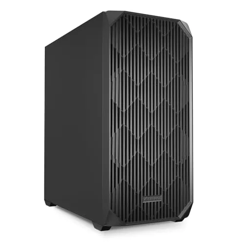 AK3 Tower-Gehäuse schwarz - PC-Gehäuse für ATX-Formfaktoren mit 2x 2,5 Zoll internen Einbauschächten und 7 Full-Size-Slots, ideal für leistungsstarke Builds.