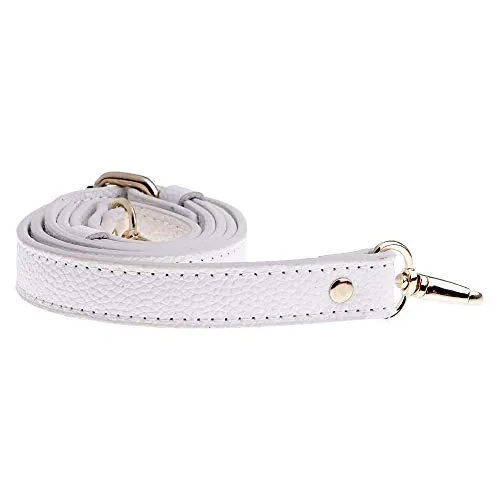 POFET 110-130cm verstellbare Handtaschen aus echtem Leder Umhängetasche Riemengriff Ersatztasche Zubehör - Weiß