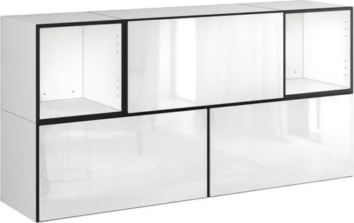 Sideboard VARIANTO 2 Schrank Set 5 tlg. – Modernes Design in Weiß Hochglanz