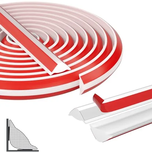 Flexible Zierleiste Selbstklebender Deckenleisten, Dreieck Winkelleiste Zierleiste für Fliesenkanten Decken und Wandübergang,Abschlussleiste Küchenarbeitsplatte für Wandkanten(3M(9×12mm))