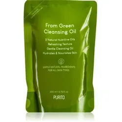 PURITO From Green Cleansing Oil 200 ml - Gesichtspflege Reinigungsöl mit fünf natürlichen ätherischen Ölen, das sanft Make-up und Sonnencreme entfernt, ohne die Haut zu reizen.