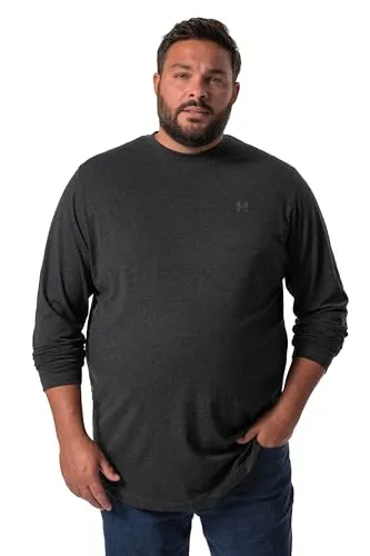Men Plus Langarmshirt für Herren in Übergrößen, L-8XL - Herrenhemden in Spezialgrößen bis 8 XL, aus hochwertigem, weichem Jersey mit Rundhalsausschnitt für optimalen Tragekomfort.