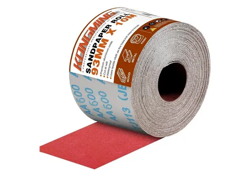 Schleifpapier Rolle 93 mm 10 m Körnung 600 für Handschleifer - Diese Schleifpapierrolle mit 93 mm Breite und 10 m Länge ist ideal für präzise Oberflächenbearbeitung. Die Körnung 600 sorgt für feinen Schliff auf verschiedenen Materialien und lässt sich individuell zuschneiden.