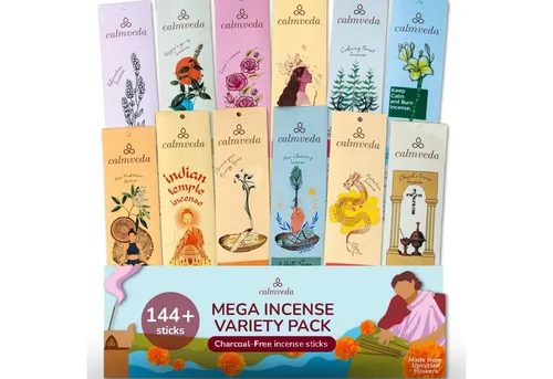 LK Trend & Style Räucherstäbchen Spiritueller Stäbchen Bio Qualität, Holzkohlefrei (langsames Brennen, 12-St., Holzkohle freie Räucherstäbchen finde dein Aroma), Hergestellt aus upcycelten Heiligen Blumen