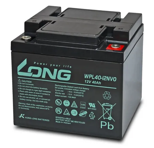Kung Long WPL40-12NV0 12V 40Ah AGM Batterie - Bleiakkus mit langlebiger Bleigel AGM-Technologie, ideal für Notbeleuchtung und Industrieanwendungen. Wartungsfrei und umweltfreundlich – die perfekte Lösung für zuverlässige Energieversorgung.