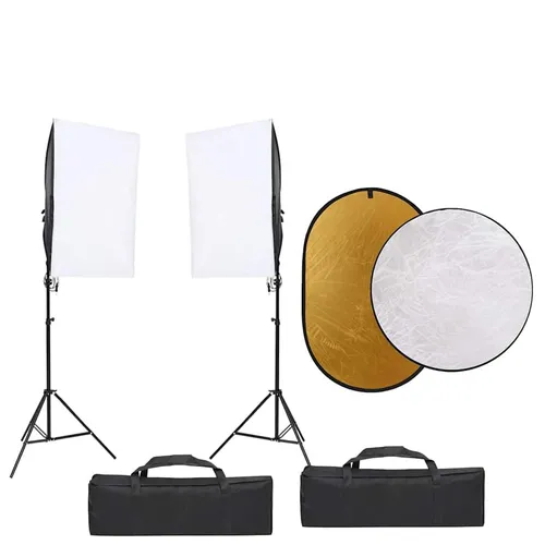 Fotostudio-Set mit Beleuchtung und Reflektor - vidaXL - 9-teiliges Fotostudio-Set, tragbar und langlebig, ideal für professionelle Aufnahmen und kreative Projekte.