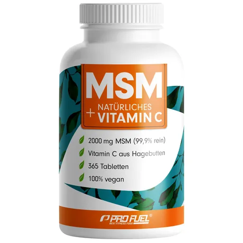MSM 2000mg Tabletten mit natürlichem Vitamin C - Hochdosiert und Laborgeprüft - Dimethylsulfon (MSM) mit 2000 mg pro Tagesdosis, enthält natürliches Vitamin C für optimale Kollagenbildung und ist ideal für eine gezielte Schwefelversorgung.