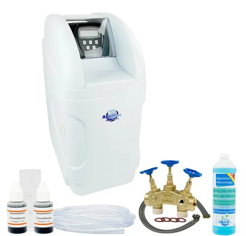 Aquintos MKC24 TOP-Line Wasserenthärtungsanlage - Filter für Haushalte von 1-3 Personen, reduziert Kalk und verbessert die Wasserqualität mit einer Kapazität von bis zu 2160 Litern.