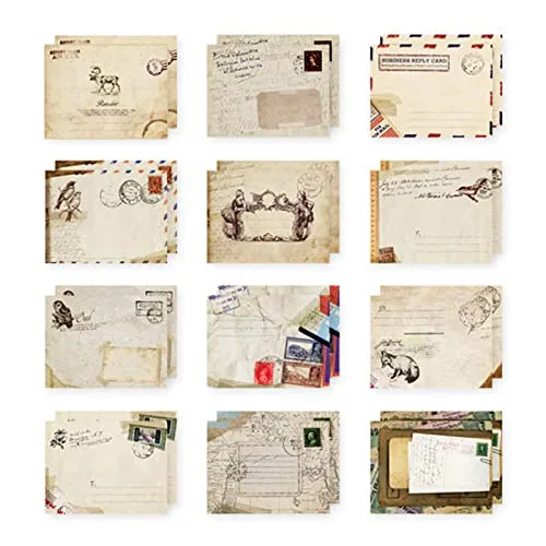 Mini-Umschläge, bunt, 72 Stück, Naturbraun, Briefumschläge, Umschläge, Vintage, für Geldgeschenke, Hochzeit, Abschlussfeier, Weihnachtskarten, Handwerk