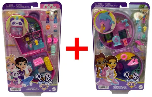 Polly Pocket 2er-Set Panda & Delfin-Schatullen - Entdecke die bunten Polly Pocket Schatullen mit Minifiguren! Ideal für kreative Spielstunden und als Geschenk für jeden Anlass. Perfekt für Kinder ab 4 Jahren.