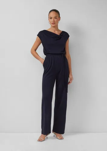 s.Oliver Ärmelloser Overall mit Bindegürtel - Stylischer Overall aus Interlockjersey mit Stoffgürtel und Reißverschluss. Ideal für Business-Events und Partys, bietet er einen modernen Look und praktische Eingrifftaschen.